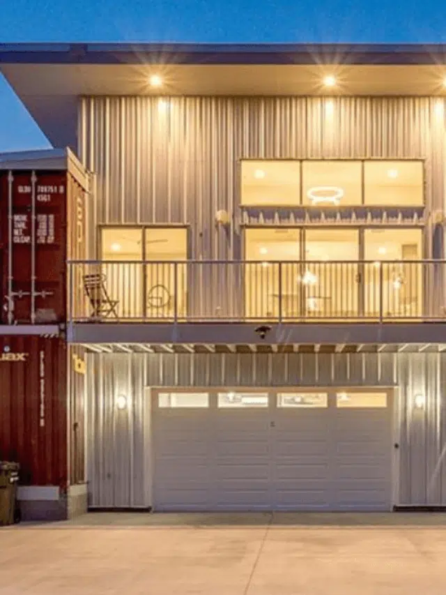 A modern container house nestled in nature, showcasing sustainable and innovative architecture.